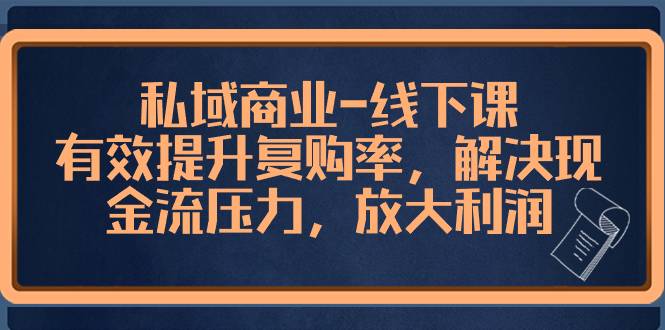 私域商业-线下课，有效提升复购率，解决现金流压力，放大利润-爱赚项目网