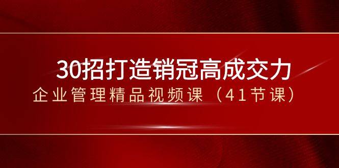 30招-打造销冠高成交力-企业管理精品视频课（41节课）-爱赚项目网