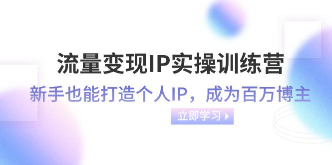 流量变现-IP实操训练营：新手也能打造个人IP，成为百万 博主（46节课）-爱赚项目网