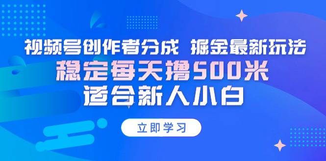 【蓝海项目】视频号创作者分成 掘金最新玩法 稳定每天撸500米 适合新人小白-爱赚项目网