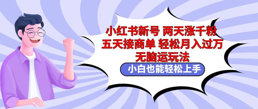 小红书新号两天涨千粉五天接商单轻松月入过万 无脑搬运玩法 小白也能轻…-爱赚项目网