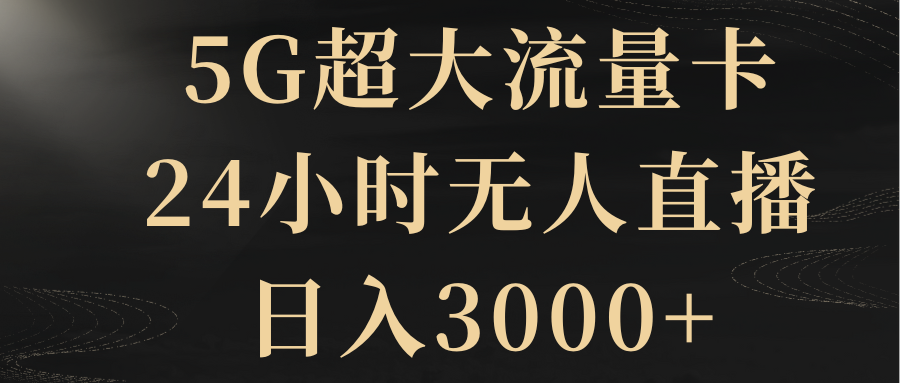 5G超大流量卡，24小时无人直播，日入3000+-爱赚项目网