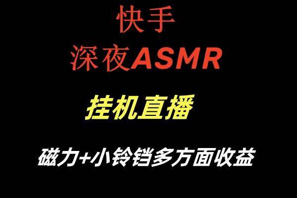 快手深夜ASMR挂机直播磁力+小铃铛多方面收益-爱赚项目网