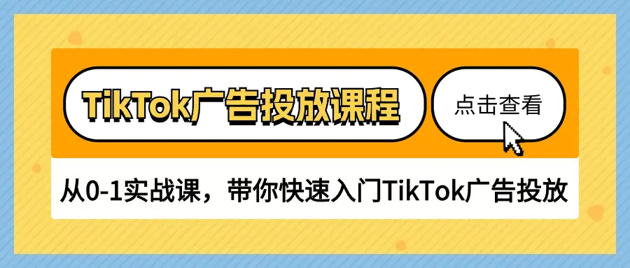 TikTok广告投放课程，从0-1实战课，带你快速入门TikTok广告投放（30节课）-爱赚项目网