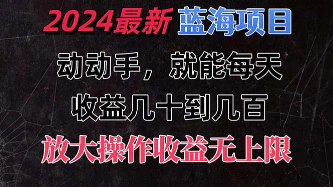 有手就行的2024全新蓝海项目，每天1小时收益几十到几百，可放大操作收…-爱赚项目网