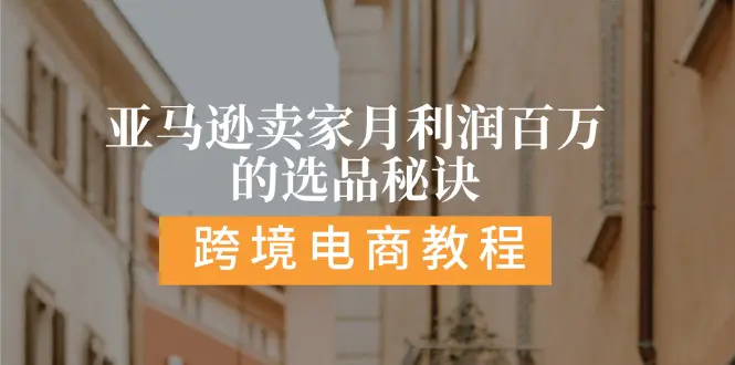 亚马逊卖家月利润百万的选品秘诀:  抓重点/高利润/大方向/大类目/选品…-爱赚项目网