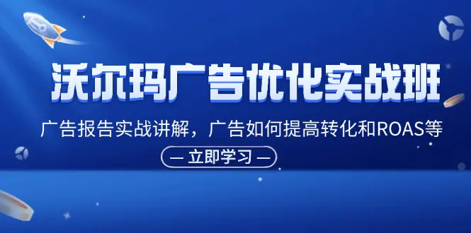 沃尔玛广告优化实战班，广告报告实战讲解，广告如何提高转化和ROAS等-爱赚项目网