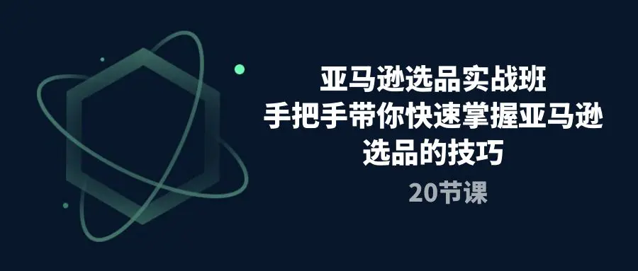 亚马逊选品实战班，手把手带你快速掌握亚马逊选品的技巧（20节课）-爱赚项目网