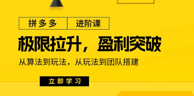 拼多多·进阶课：极限拉升/盈利突破：从算法到玩法 从玩法到团队搭建-18节-爱赚项目网