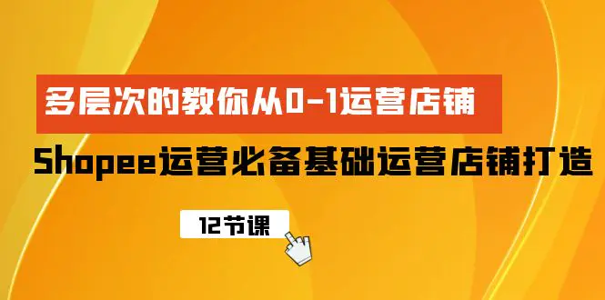 Shopee-运营必备基础运营店铺打造，多层次的教你从0-1运营店铺-爱赚项目网