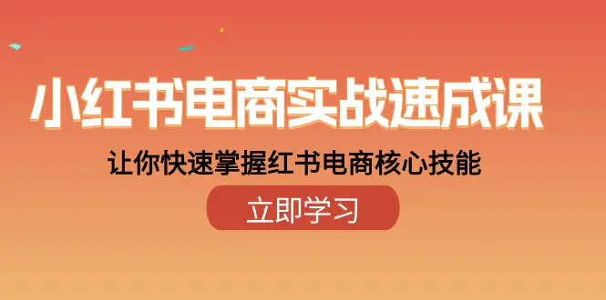 小红书电商实战速成课，让你快速掌握红书电商核心技能（28课）-爱赚项目网