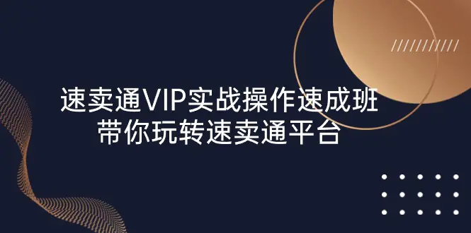 速卖通 VIP实战操作-速成班，带你玩转速卖通平台（23节）-爱赚项目网