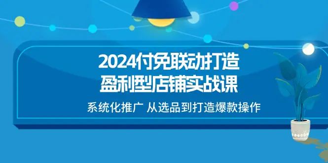 2024付免联动-打造盈利型店铺实战课，系统化推广 从选品到打造爆款操作-爱赚项目网