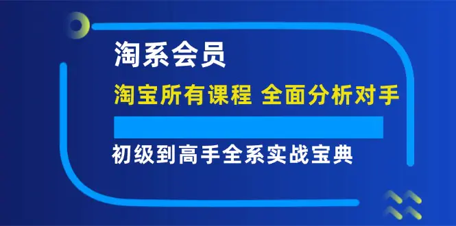 淘系会员【淘宝所有课程，全面分析对手】，初级到高手全系实战宝典-爱赚项目网