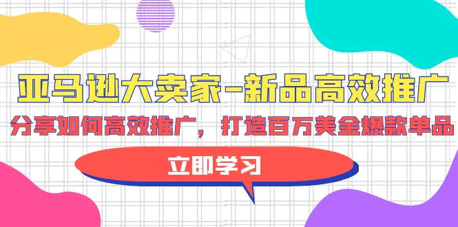 亚马逊 大卖家-新品高效推广，分享如何高效推广，打造百万美金爆款单品-爱赚项目网