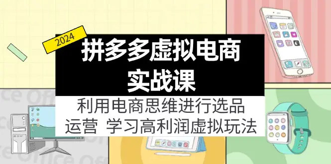 拼多多虚拟电商实战课：利用电商思维进行选品+运营，学习高利润虚拟玩法-爱赚项目网