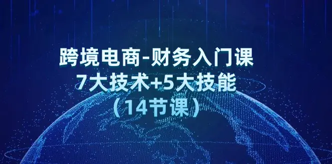 跨境电商-财务入门课：7大技术+5大技能（14节课）-爱赚项目网