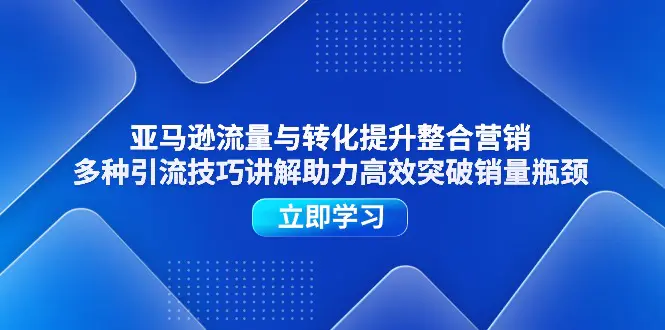 亚马逊流量与转化提升整合营销，多种引流技巧讲解助力高效突破销量瓶颈-爱赚项目网