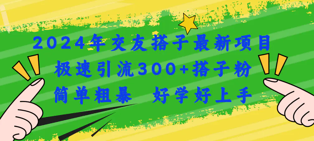 2024年交友搭子最新项目，极速引流300+搭子粉，简单粗暴，好学好上手-爱赚项目网